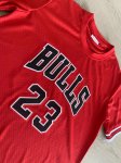 NBA 23 Jordan Bulls M&N authentique Maillot manche courte Rouge